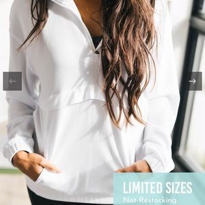 White Pockets 1/4 Zip Jacket